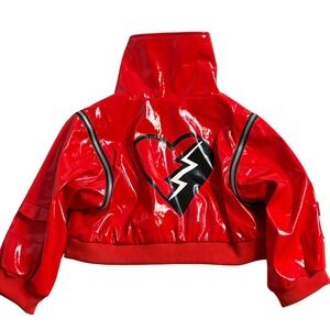 Disney Descendants Rise of Red Spirit Halloween Red Faux Leather Jacket Large